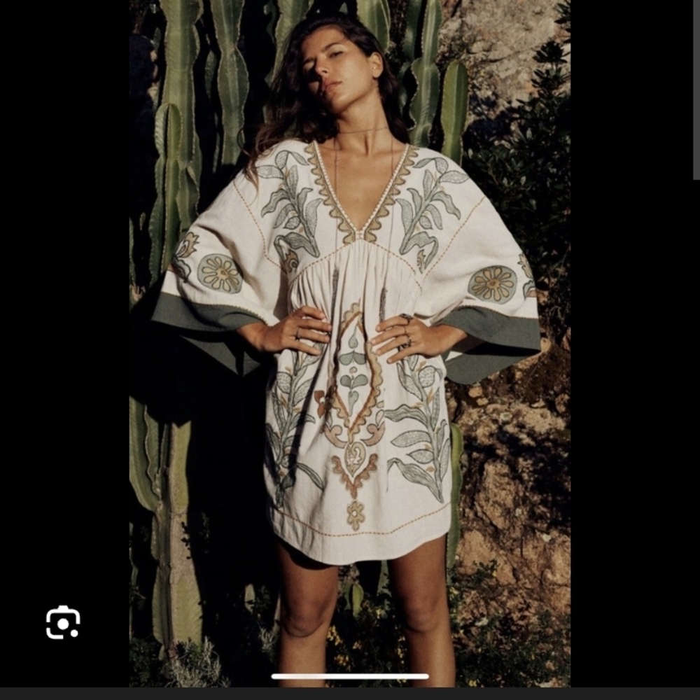 Zara Original Bohemian Embroidered Dress Xl